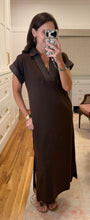 Brown Stitch Knit Midi Dress