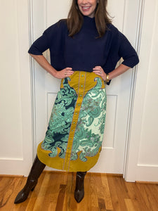 Women’s Portia Skirt- Aqua Paisley