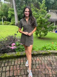 Women’s Leopard Denim Skort Set