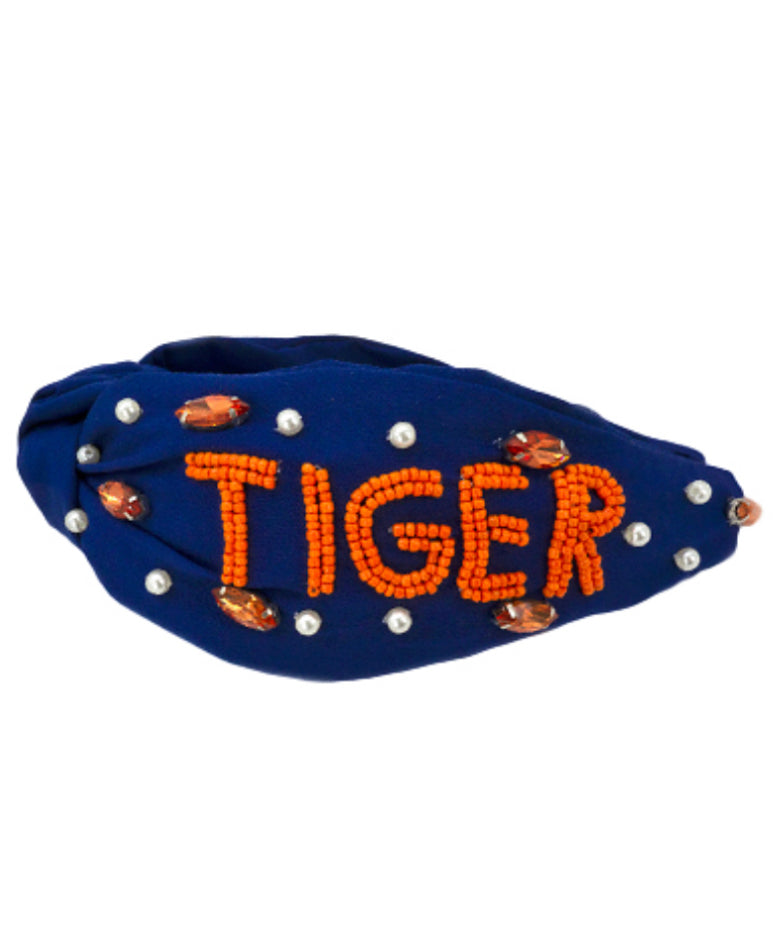 Game Day TIGER Beaded Headband