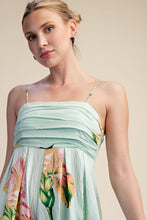 Mint Julep Floral Jumpsuit- Pleated Wide Leg