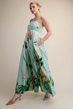 Mint Julep Floral Jumpsuit- Pleated Wide Leg
