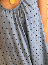 Denim Polka Dot Scoop Neck Dress