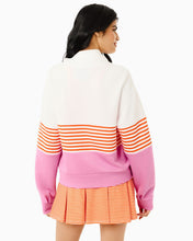 JV Quarter Zip Sweatshirt- Papaya, Orchid & White Stripe