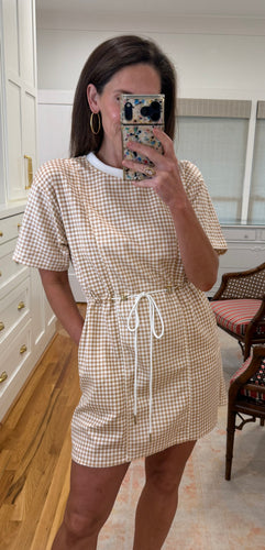 Tan Gingham Active Dress