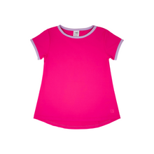 Bridget Basic Tee - Hot Pink w/ Lavender Trim