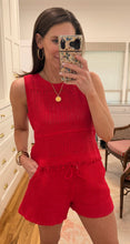 Red Crochet Short Set