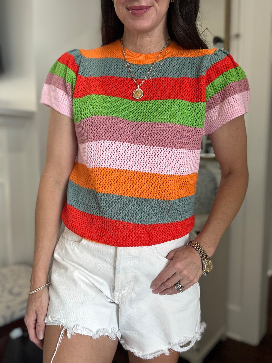 Women's Multi Color Knit Top