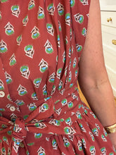 Rust Block Print Midi Dress