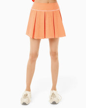 Racquet Skort- Papaya & Super White Stripe