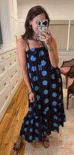 Dark Brown & Blue Polka Dot Dress