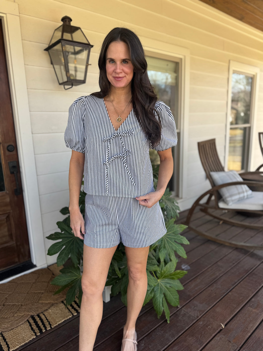 Women’s Black Stripe Shorts