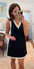 Navy and White Knit Dress