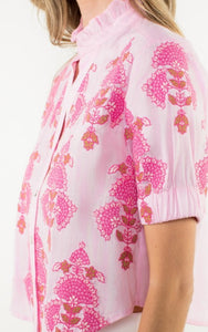 Women's Pink Embroidered Top