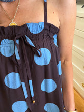 Dark Brown & Blue Polka Dot Dress