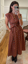 Rust Block Print Midi Dress