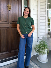 Amelia Sweater- Green Short Sleeve