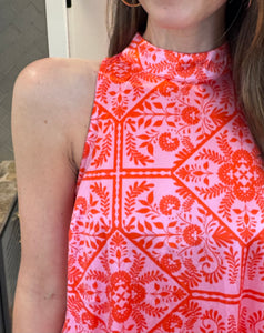 Women’s Mock Neck Pink Maxi