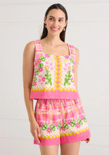 The Brie Top- Pink Tapestry Bloom