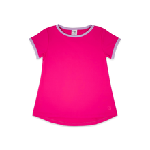 Bridget Basic Tee - Hot Pink w/ Lavender Trim