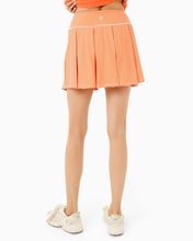 Racquet Skort- Papaya & Super White Stripe