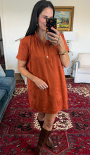 Olivia Dress- Rust Brushed Suede