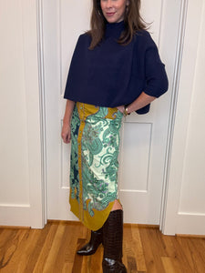 Women’s Portia Skirt- Aqua Paisley