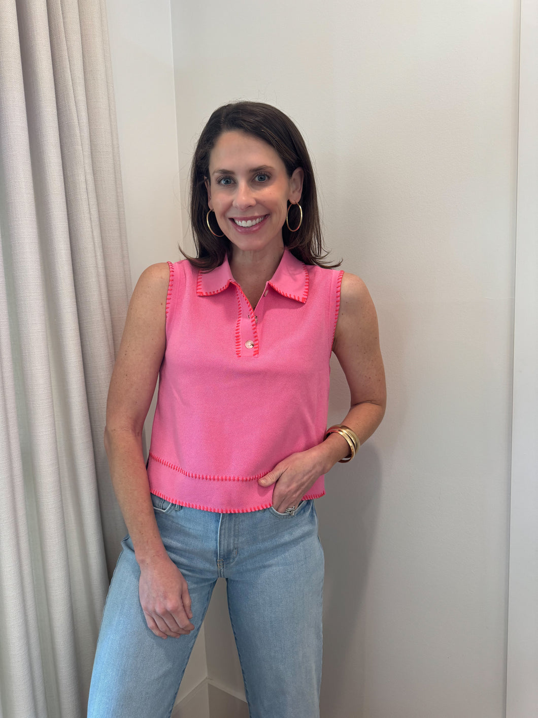 Women’s Pink Stitch Top