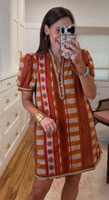 Cinnamon Stripe Shift Dress