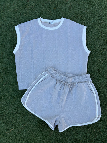 Women’s Taupe Quilted Set