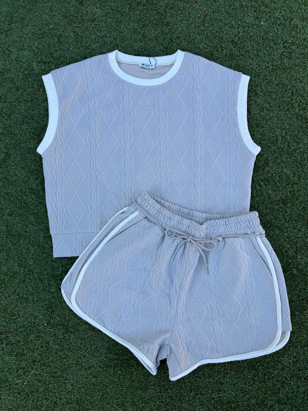 Women’s Taupe Quilted Set