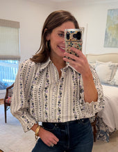 French Floral Puff Sleeve Top