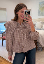 Gingham Peter Pan Collar Top