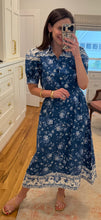 Floral Indigo Skirt Set