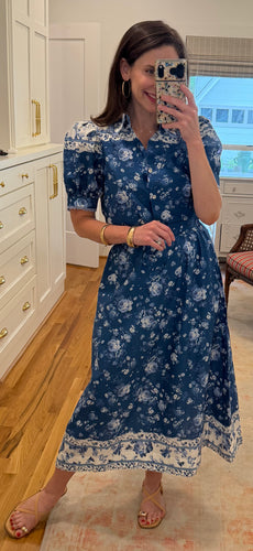 Floral Indigo Skirt Set