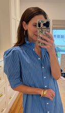French Blue Stripe Shirt Dress