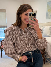 Gingham Peter Pan Collar Top