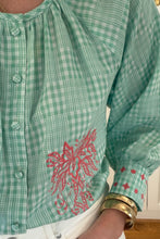 Women's Motanka Top- Green Plaid