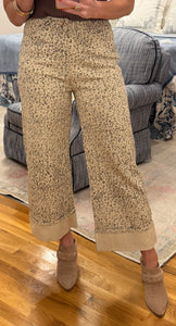 Cream Animal Print Pant
