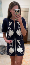 Navy and White Knit Embroidered Set