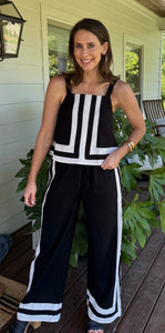 Women’s Black & White Pants Set
