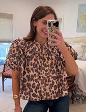 Leopard Denim Swing Top