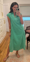 Alexa Green Stripe Midi Dress