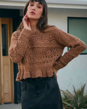 Long Sleeve Crochet Sweater- Camel