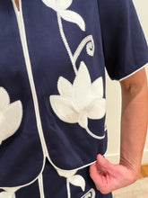 Navy and White Knit Embroidered Set