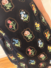 Black floral embroidered shift dress