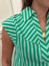 Alexa Green Stripe Midi Dress