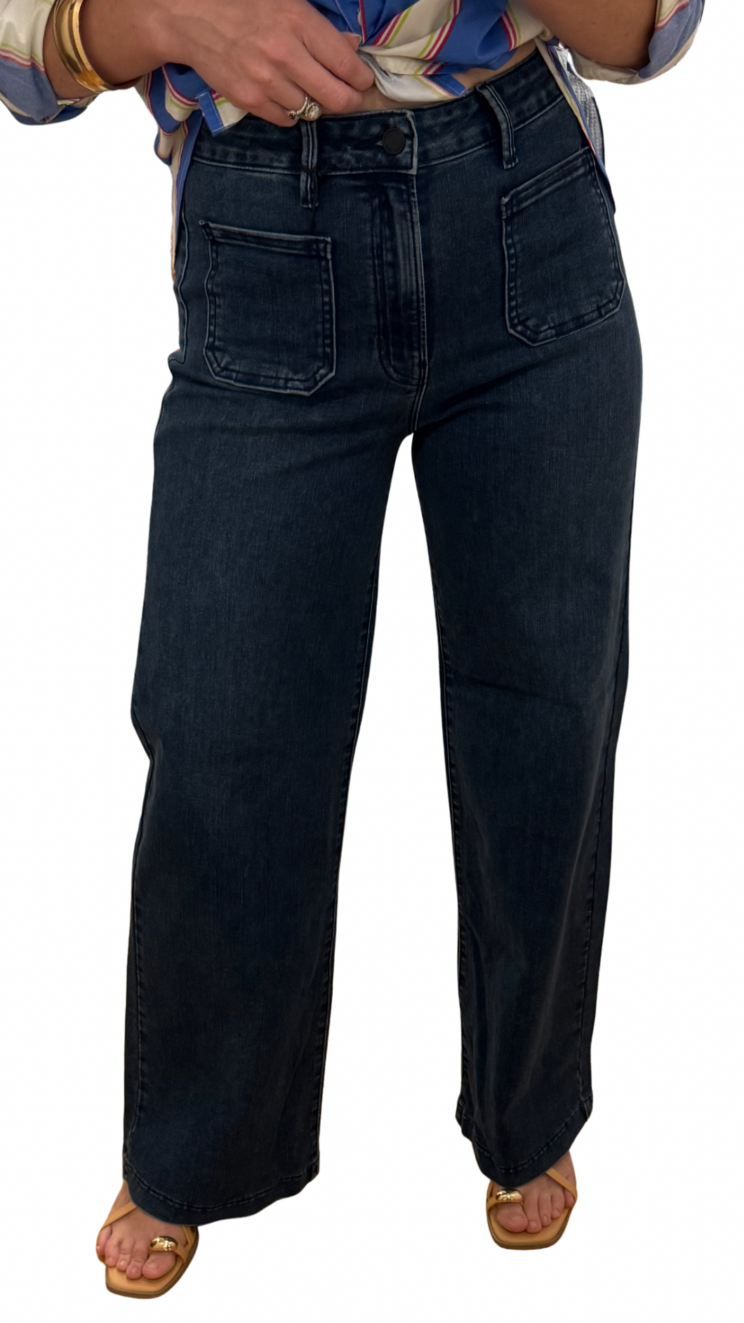 Mini Pocket Wide Leg Jeans
