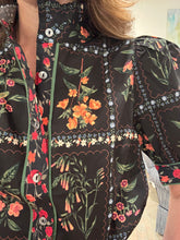 Black Floral Stamp Blouse
