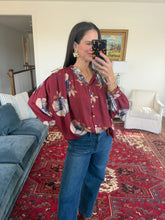 Eleanor Top- Burgundy Floral Blouse